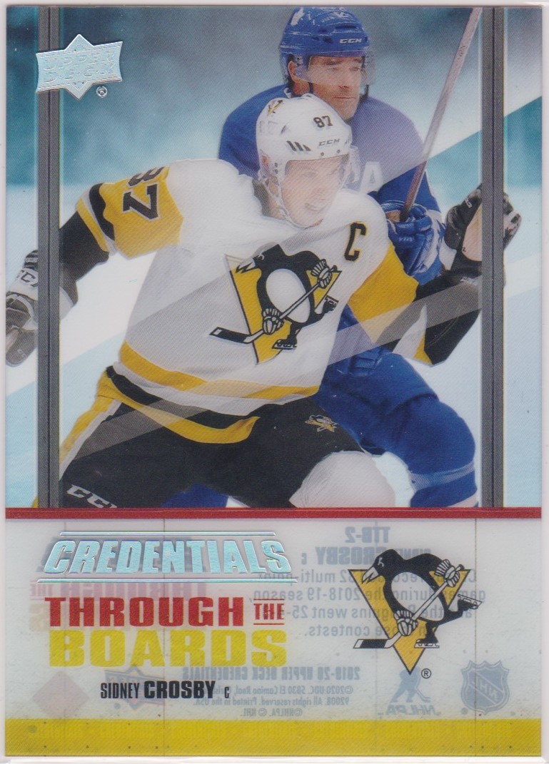 (image for) 2019-20 UD Credentials Through the Boards #TTB2 Sidney Crosby