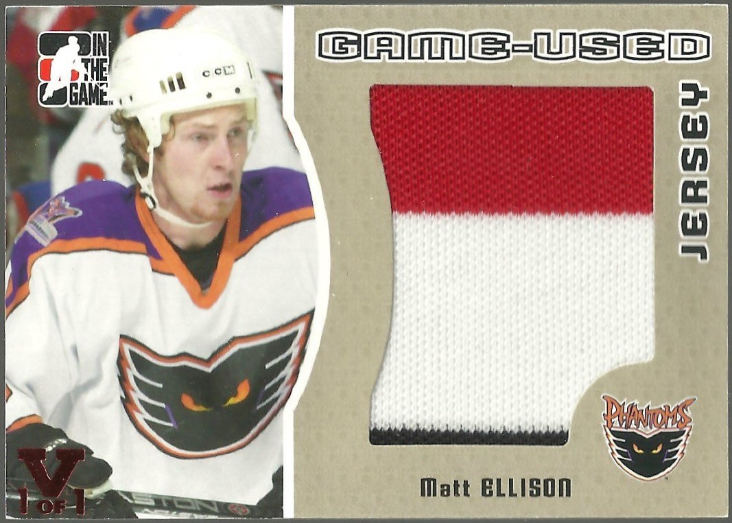 2005-06 ITG Heroes and Prospects Jerseys #GUJ76 Matt Ellison (image for) 2005-06 ITG Heroes and Prospects Jerseys #GUJ76 Matt Ellison