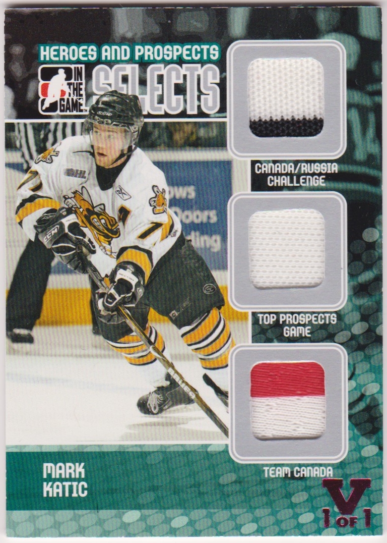 (image for) 2009-10 ITG Heroes and Prospects Selects Jerseys #S12 Mark Katic