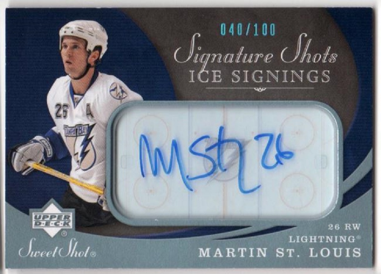 2007-08 Sweet Shot Signature Shots Ice Signings Martin St. Louis (image for) 2007-08 Sweet Shot Signature Shots Ice Signings Martin St. Louis