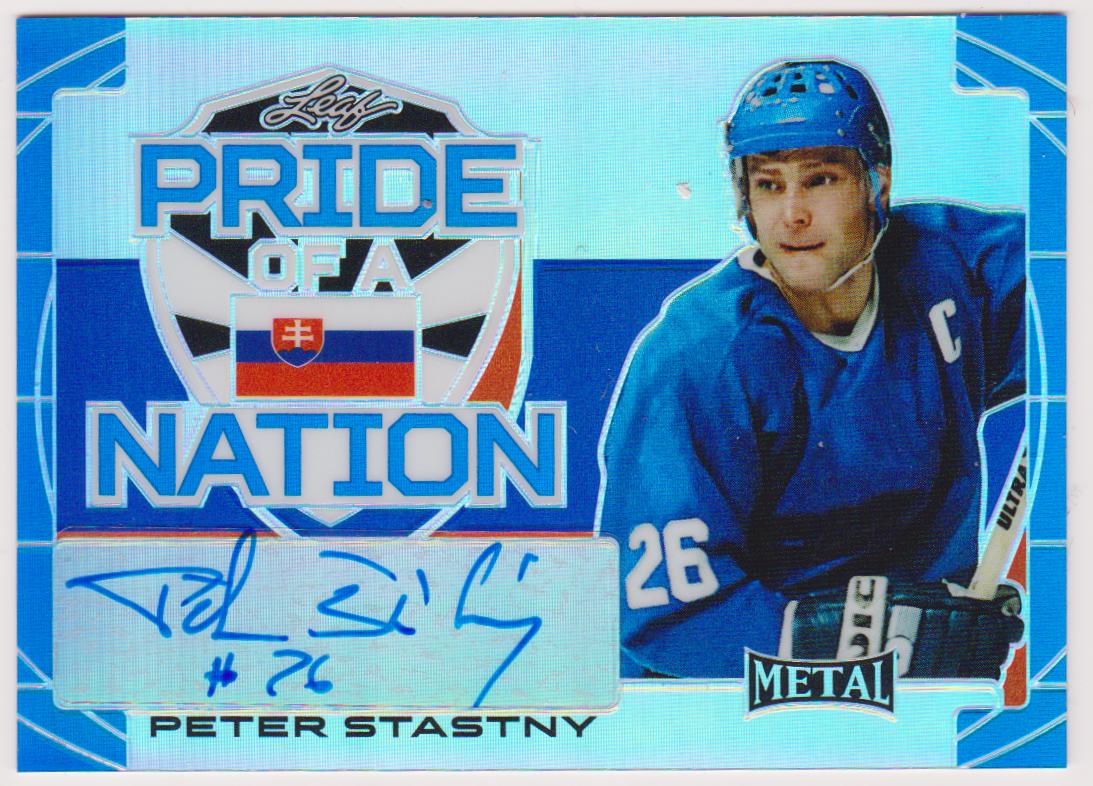 (image for) 2015-16 Leaf Metal Pride of a Nation Prismatic Blue #PNPS1 Peter Stastny - AUTO - 12/15