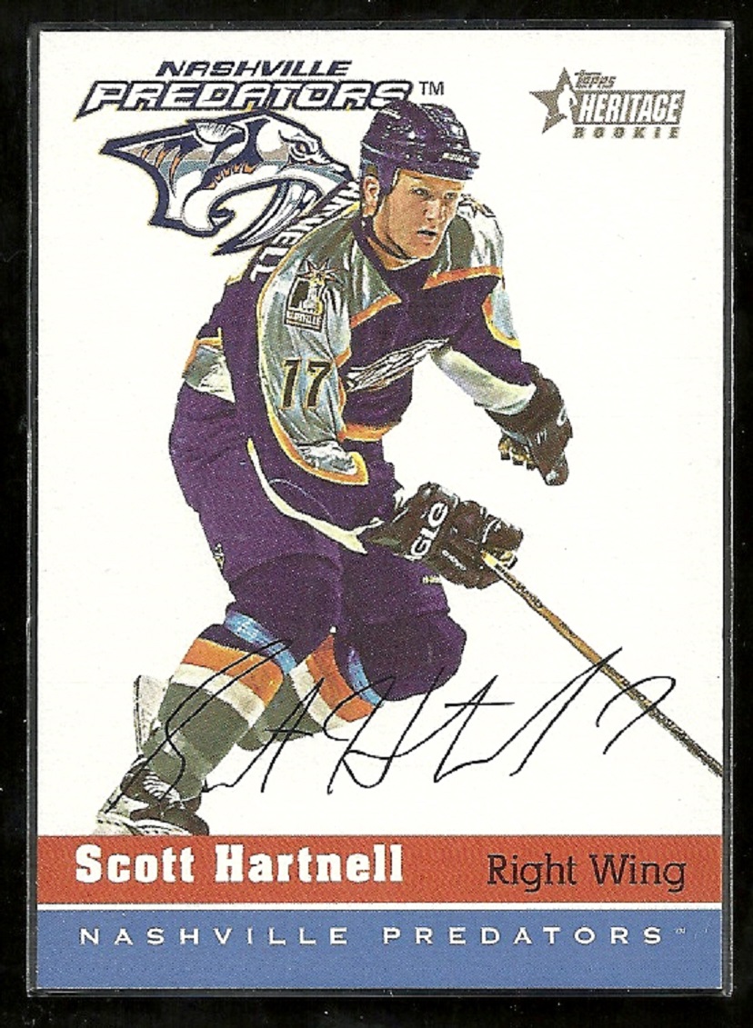 2000-01 Topps Heritage #99 Scott Hartnell RC 1001/1955 (image for) 2000-01 Topps Heritage #99 Scott Hartnell RC 1001/1955