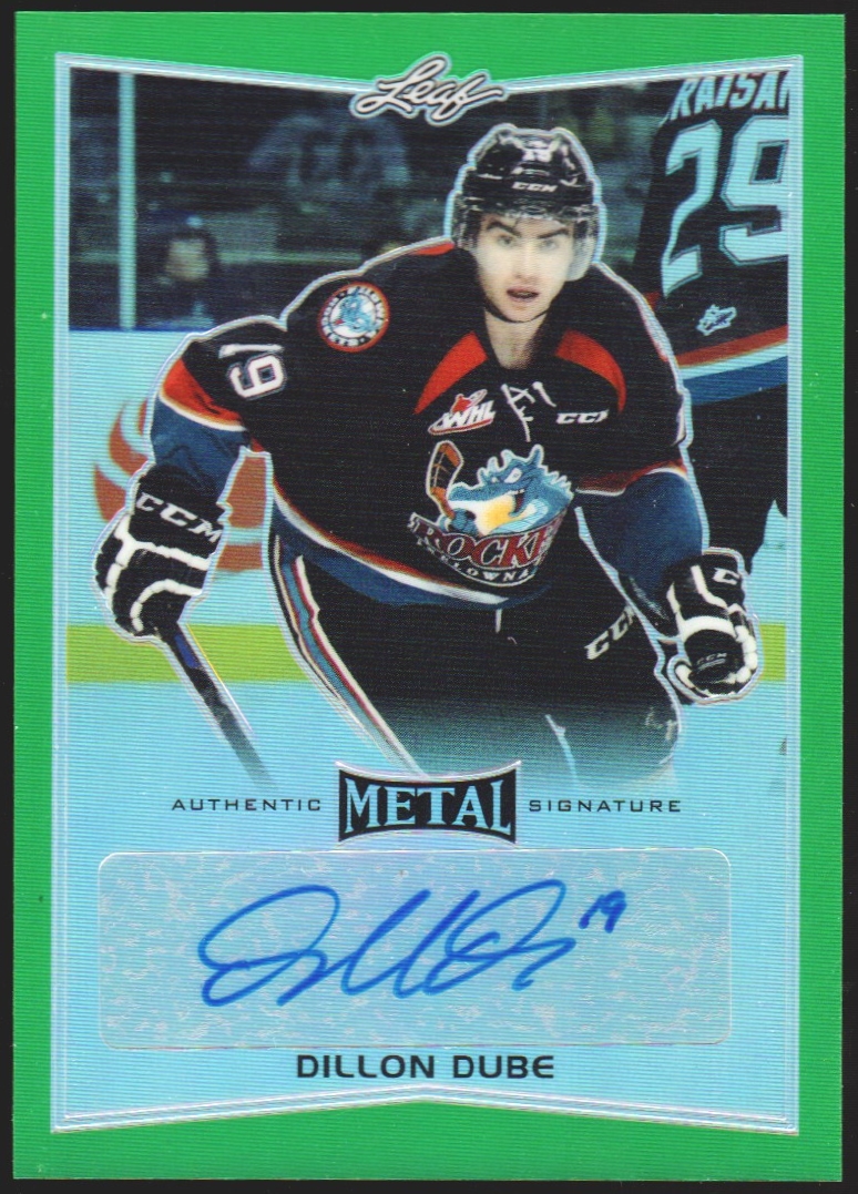 (image for) 2015-16 Leaf Metal Prismatic Green #BADD1 Dillon Dube 2/5 AUTO