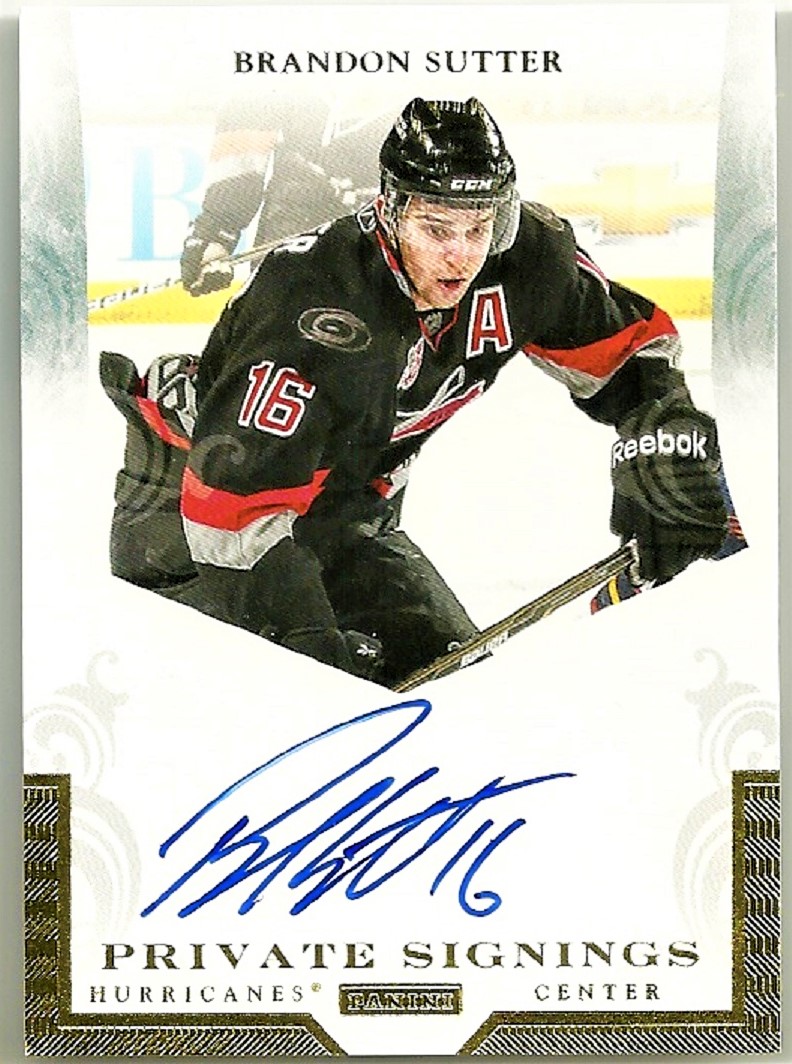 2011-12 Panini Private Signings #BSU Brandon Sutter (image for) 2011-12 Panini Private Signings #BSU Brandon Sutter