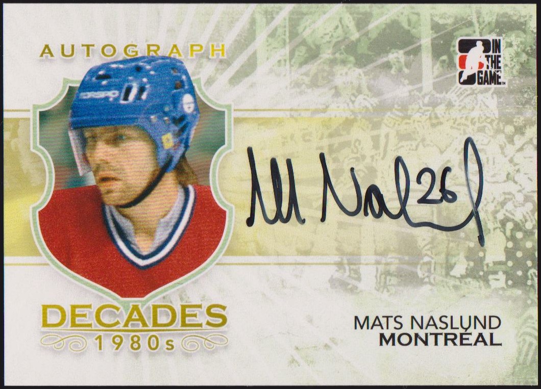 2010-11 ITG Decades 1980s Autographs #AMN Mats Naslund (image for) 2010-11 ITG Decades 1980s Autographs #AMN Mats Naslund