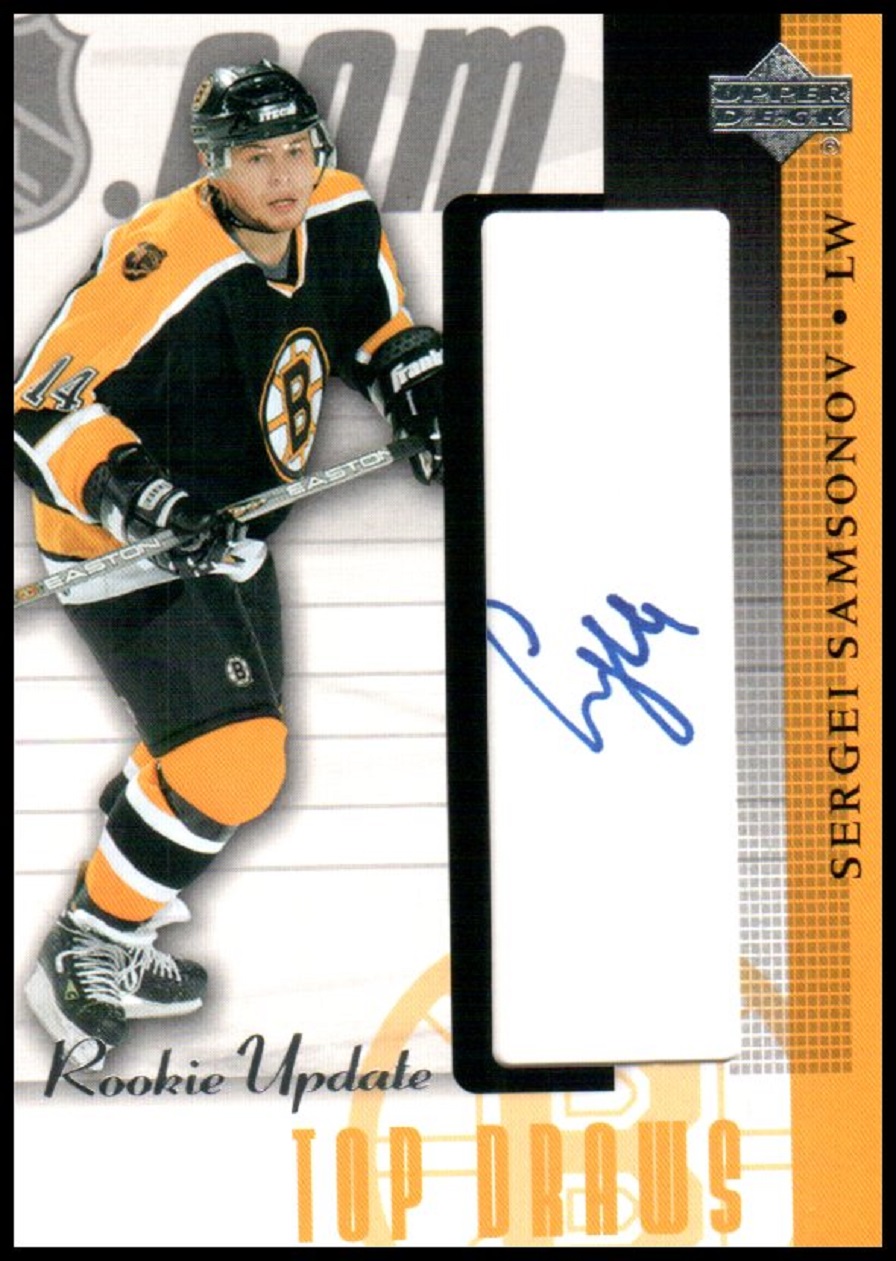 2002-03 Upper Deck Rookie Update Autographs #SS Sergei Samsonov (image for) 2002-03 Upper Deck Rookie Update Autographs #SS Sergei Samsonov