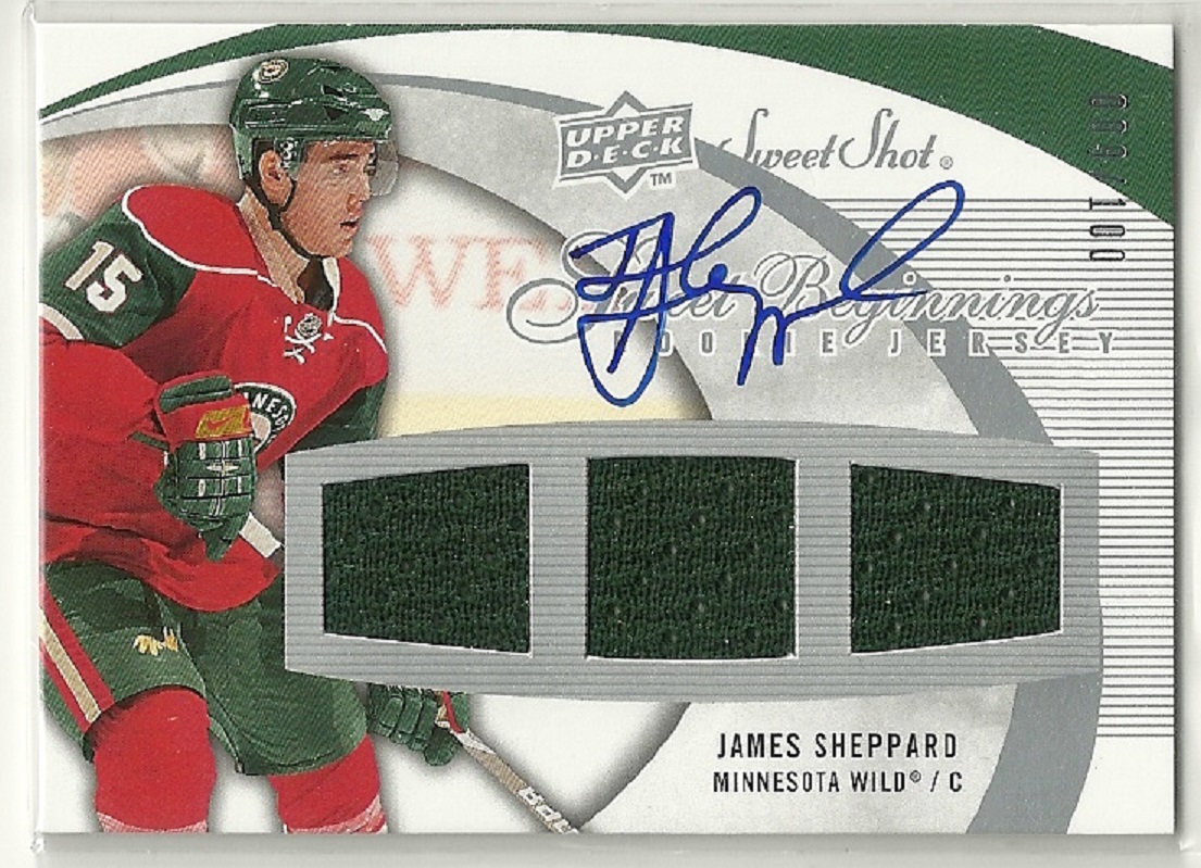 2007-08 Sweet Shot Rookie Jerseys Autographs #125 James Sheppard (image for) 2007-08 Sweet Shot Rookie Jerseys Autographs #125 James Sheppard